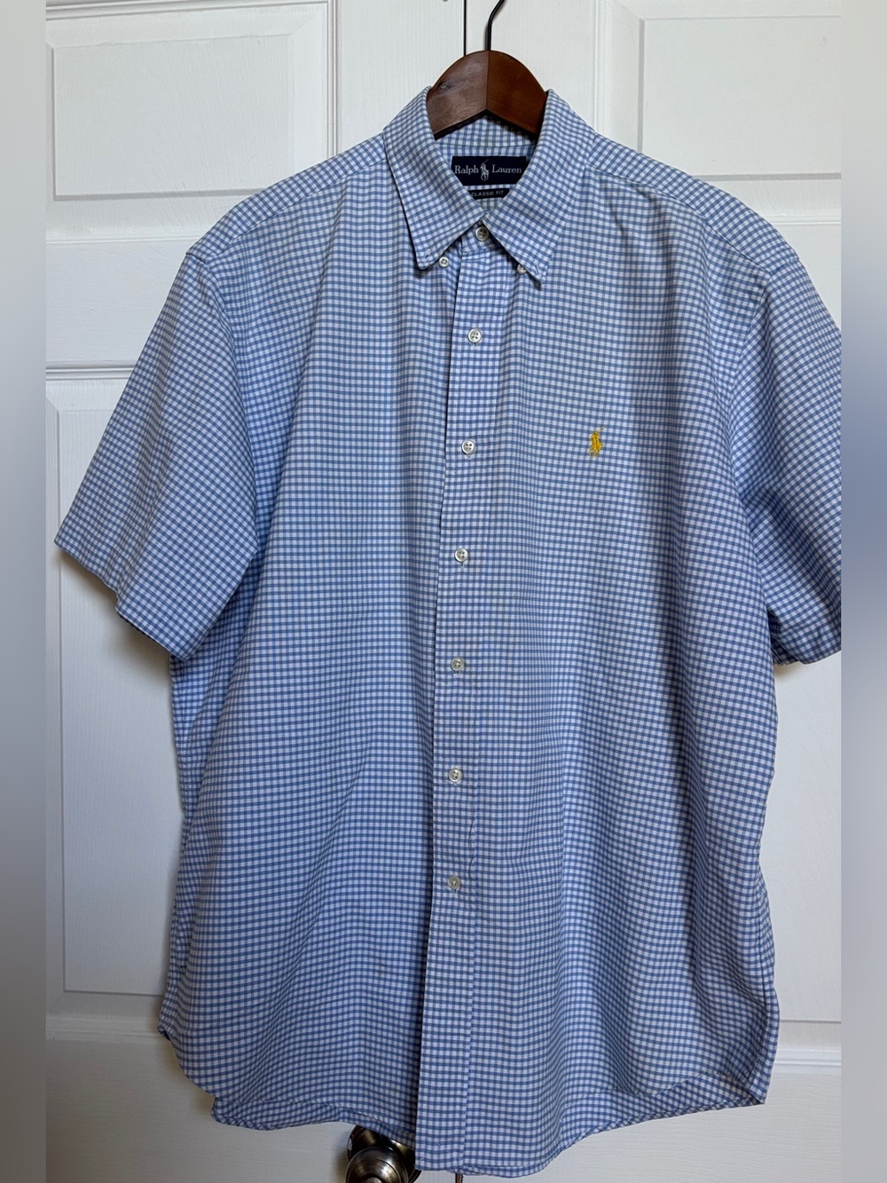 Ralph Lauren Classic Fit Blue Gingham Shirt XL